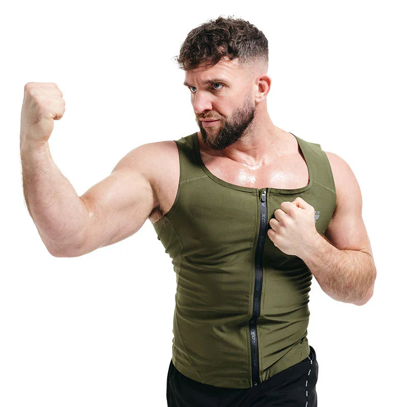 RDX SWEAT Herr Väst M2 - Armégrön