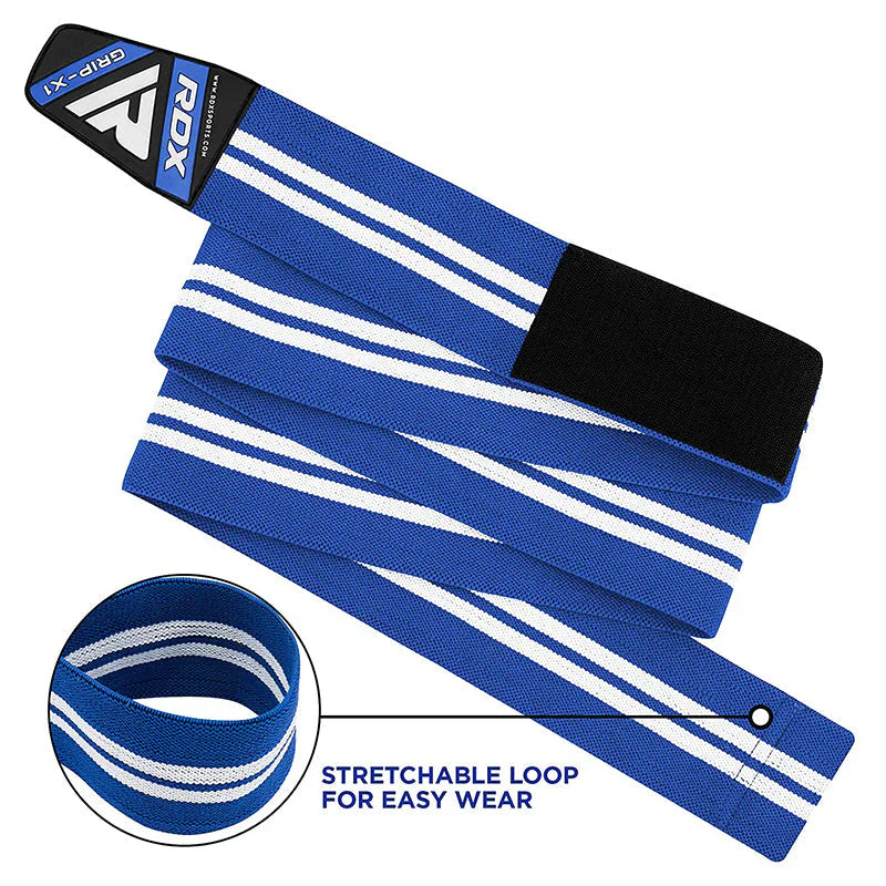 RDX Gym Knee Wraps K4 - Blå