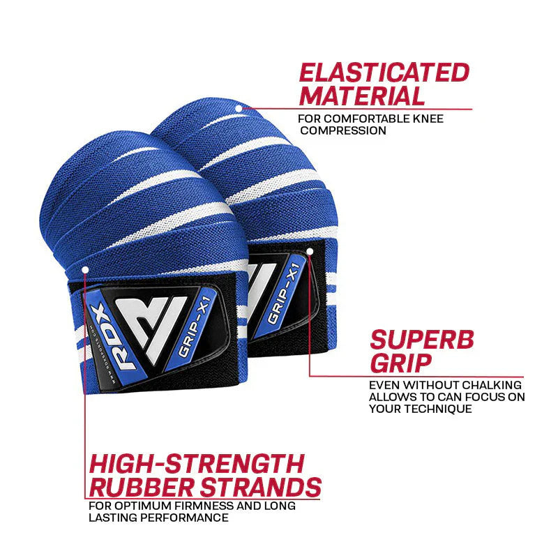 RDX Gym Knee Wraps K4 - Blå