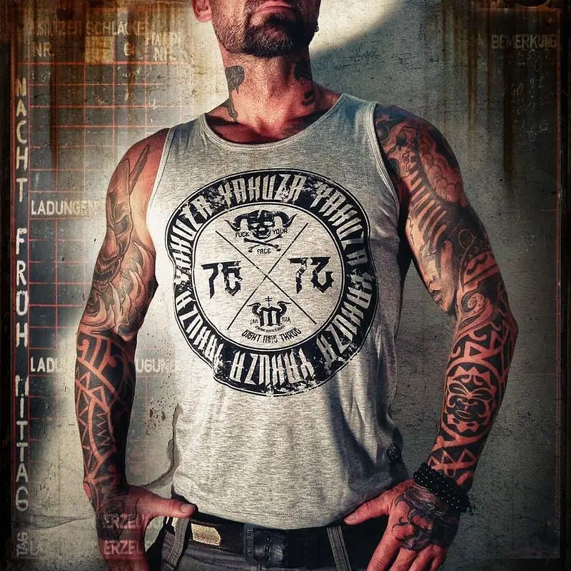 Fuck Your Face Tanktop - Grå