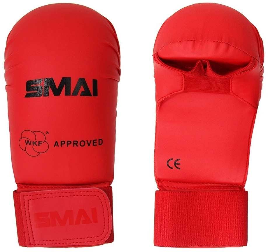 SMAI WKF Karate handskar, utan tumme - Röd