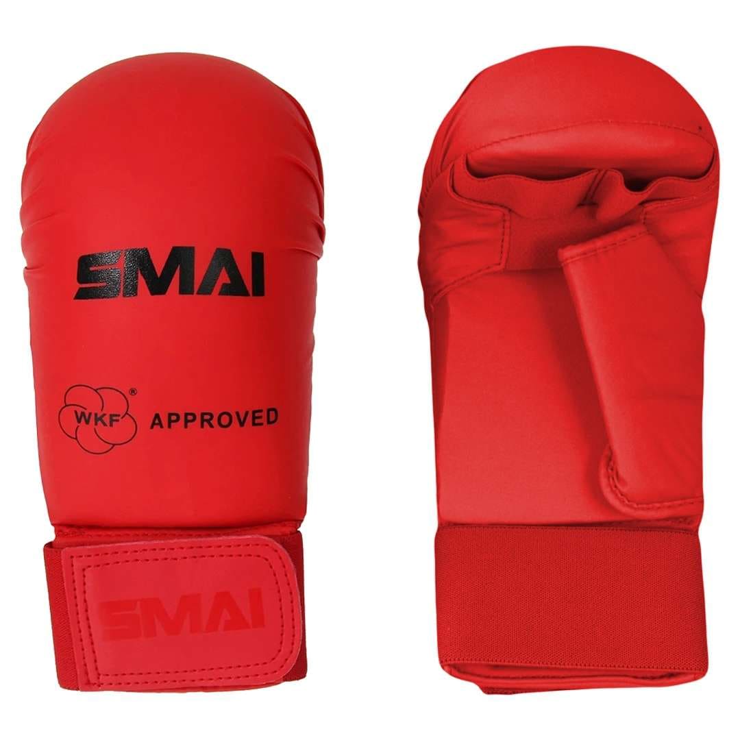 SMAI WKF Karatehandskar, tumskydd - Röd
