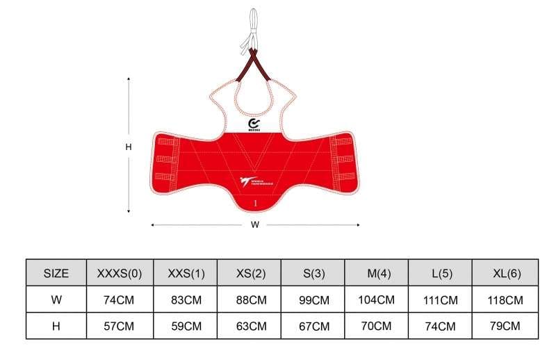 WACOKU Bröstskydd - Röd-Blå reversibelt, CE