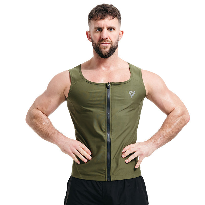 RDX SWEAT Herr Väst M2 - Armégrön