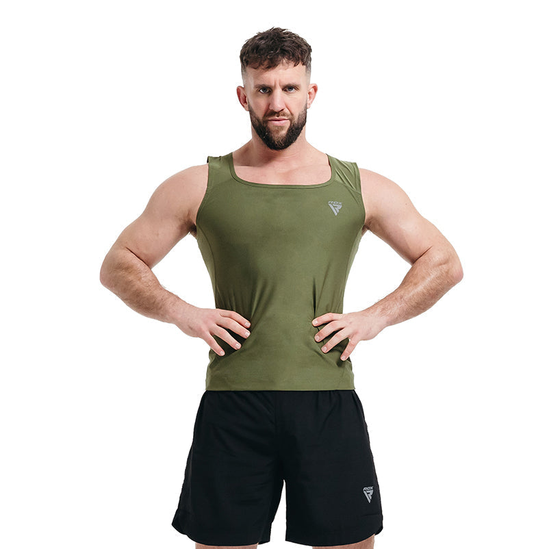 RDX SWEAT Herr Väst M1 - Armégrön