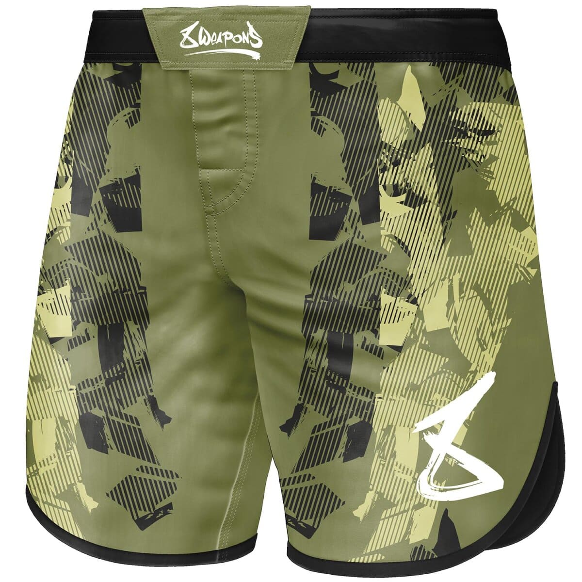 8 WEAPONS Fight Shorts, Hit 2.0 - Oliv/Svart