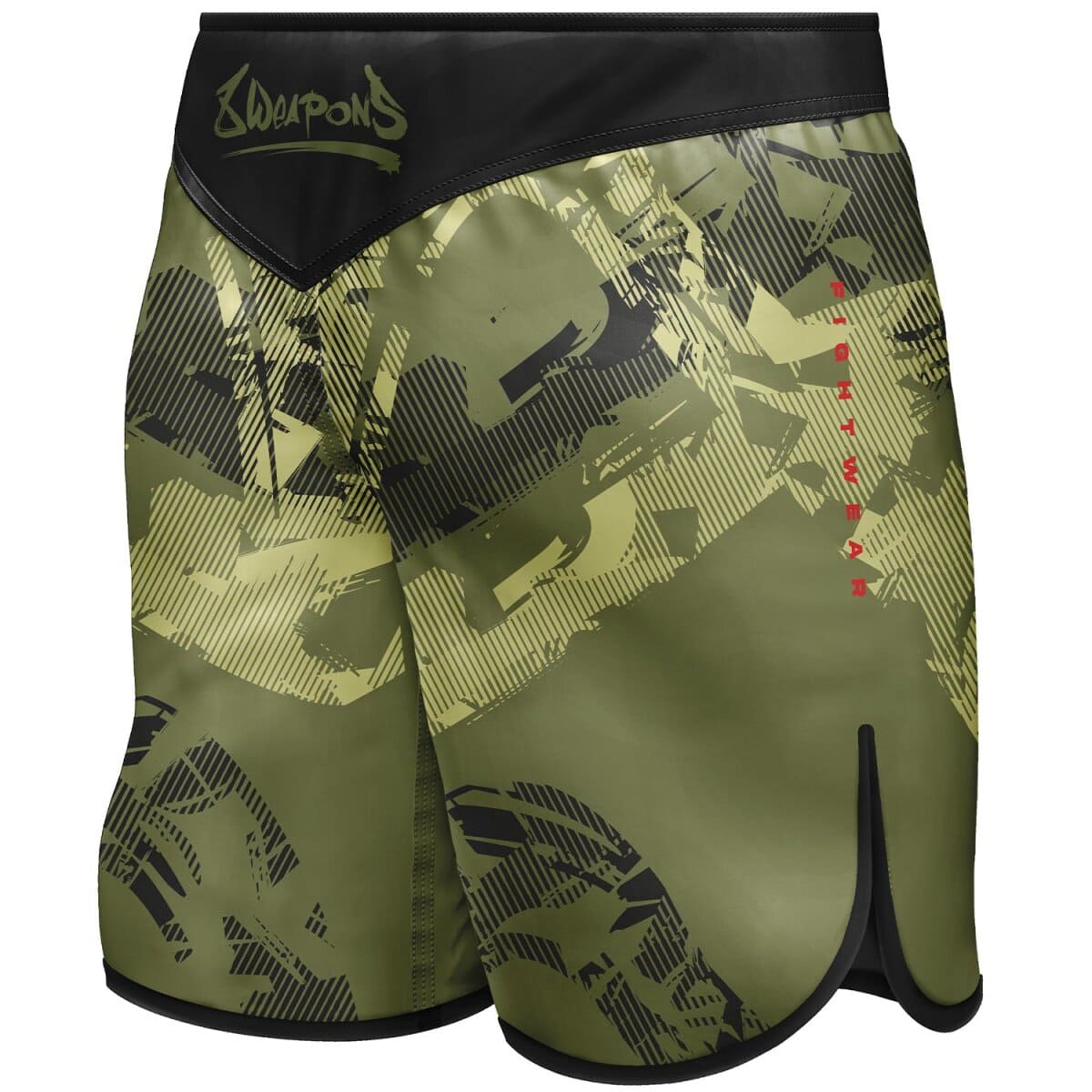 8 WEAPONS Fight Shorts, Hit 2.0 - Oliv/Svart