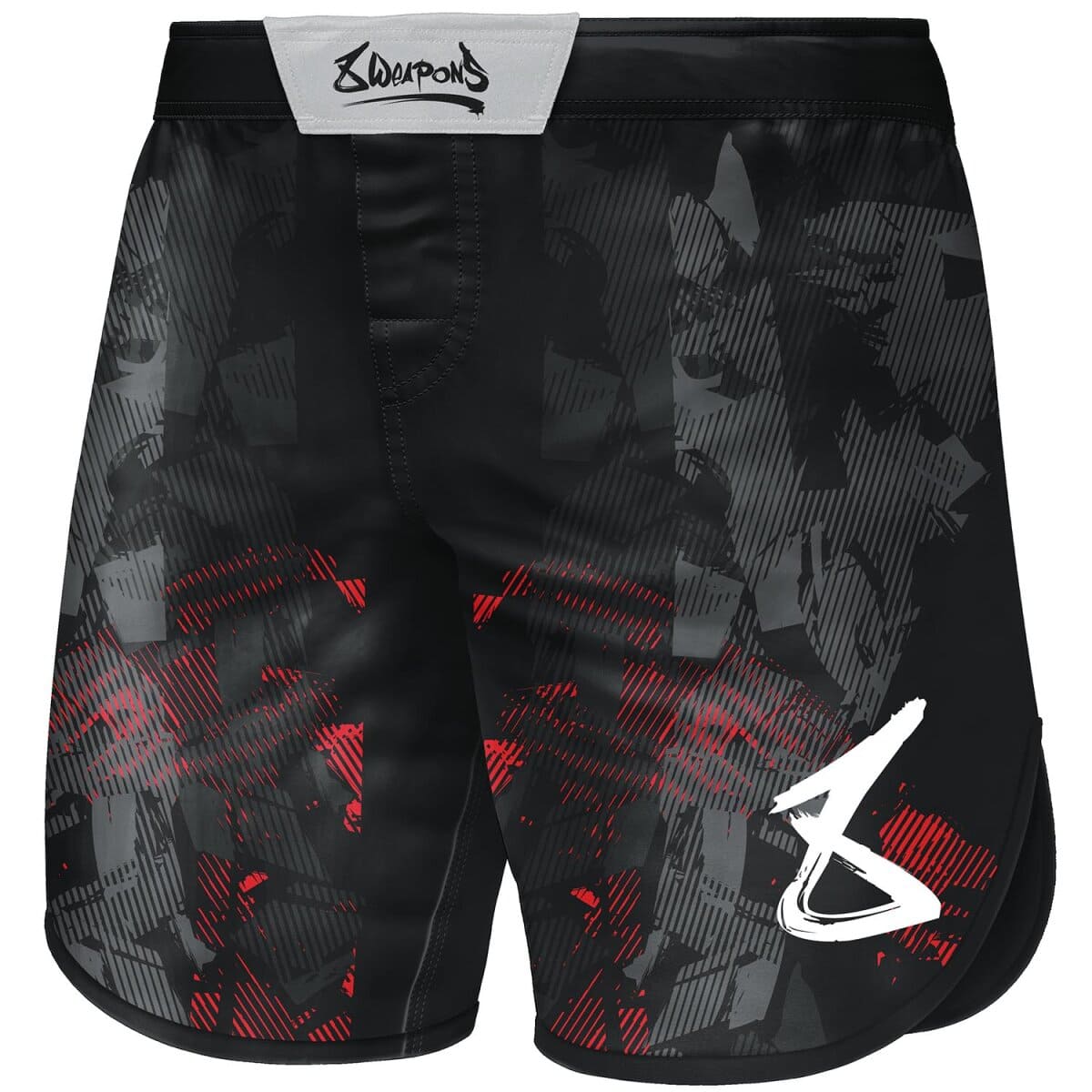 8 WEAPONS Fight Shorts, Hit 2.0 - Svart/Röd