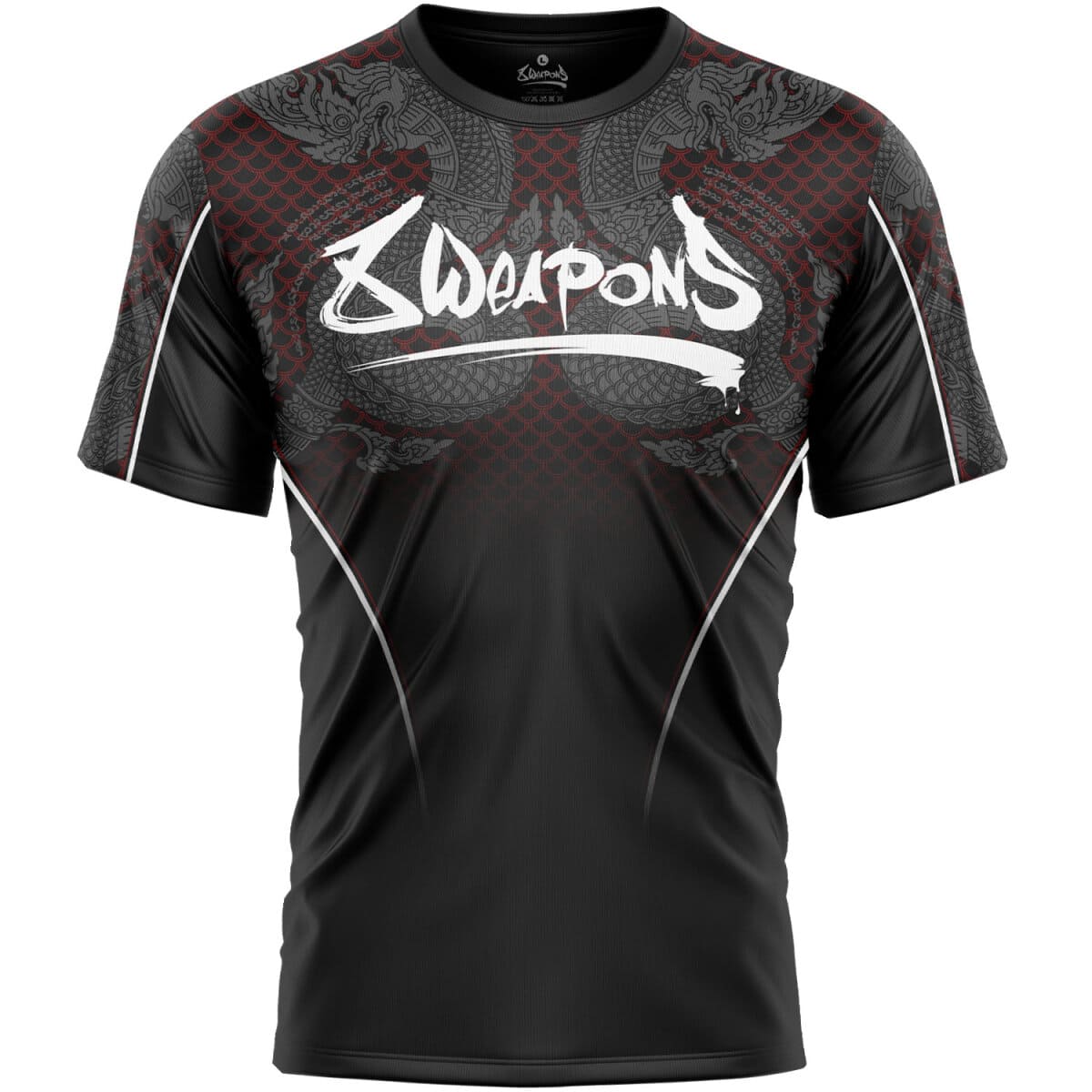 8 WEAPONS Funktionell T-Shirt, Naga Yant - Svart/Röd