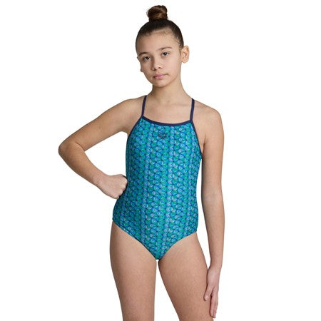 Arena Starfish Tjejbaddräkt Lightdrop Navy-Turquoise Multi
