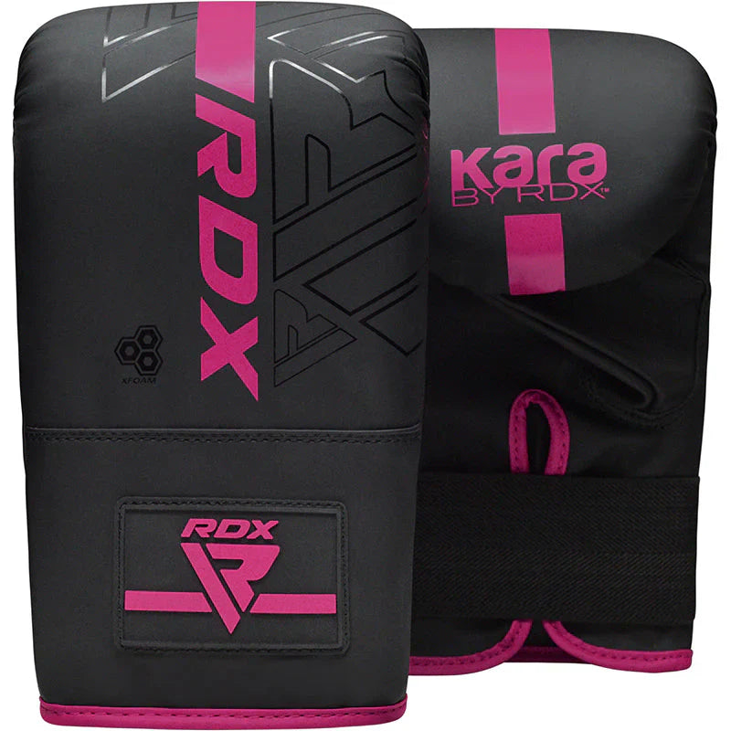 RDX Boxing Bag Mitts F6 - Svartmatt/Rosa