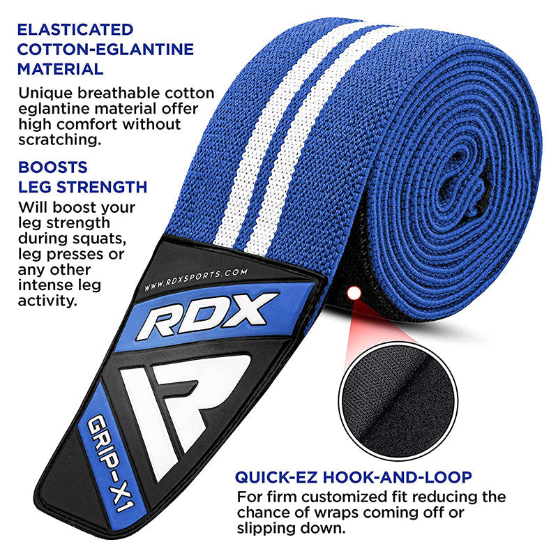 RDX Gym Knee Wraps K4 - Blå