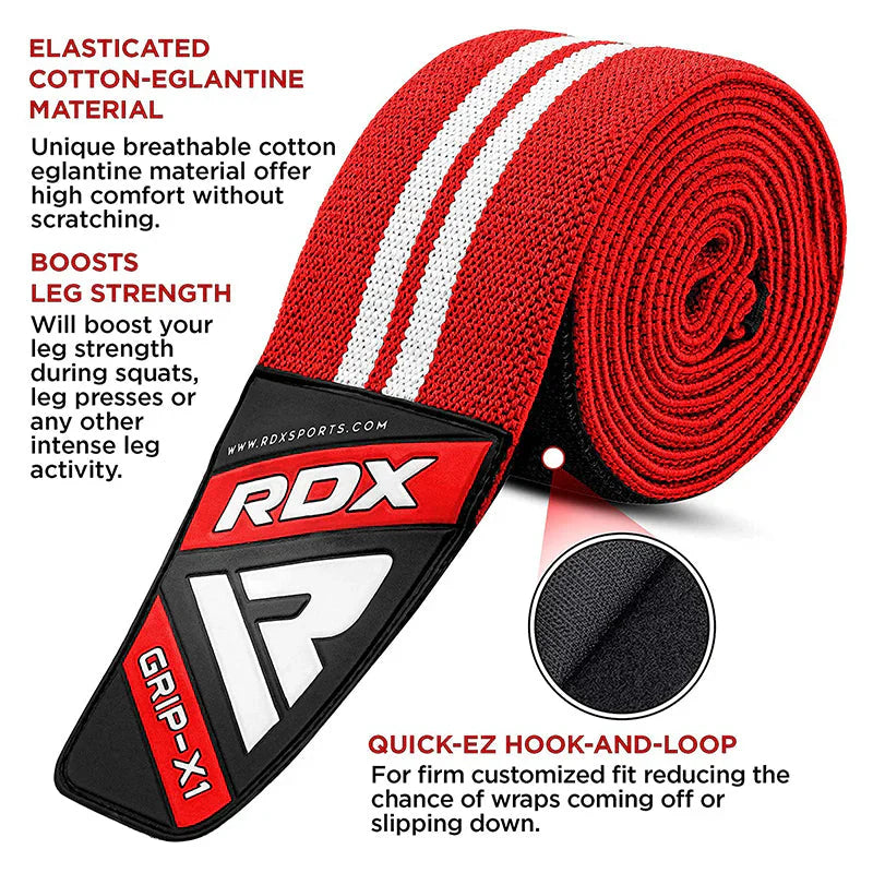 RDX Gym Knee Wraps K4 - Röd