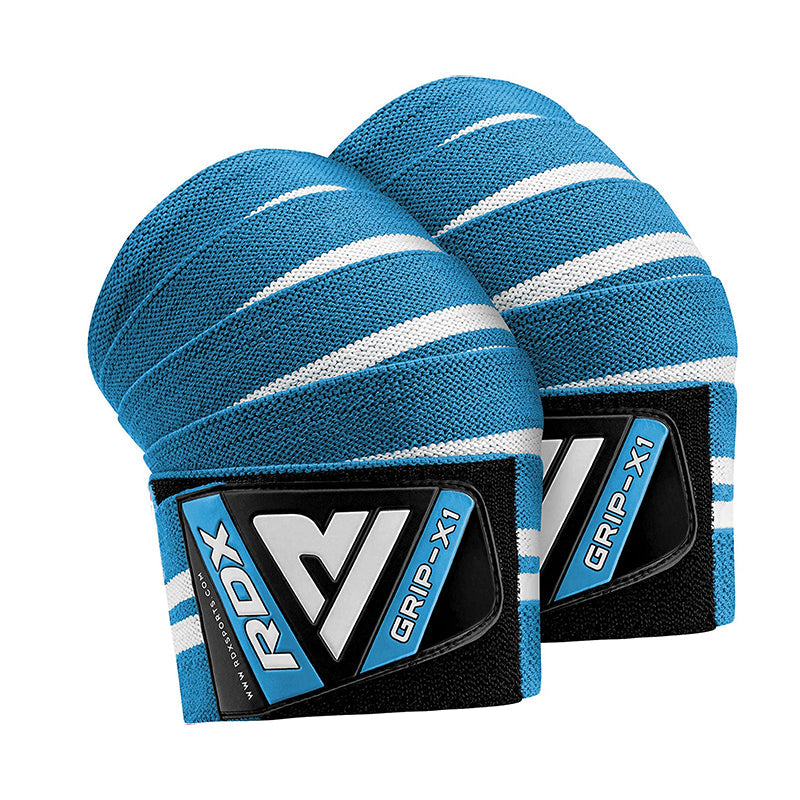 RDX Gym Knee Wraps K4 - Himmelblå