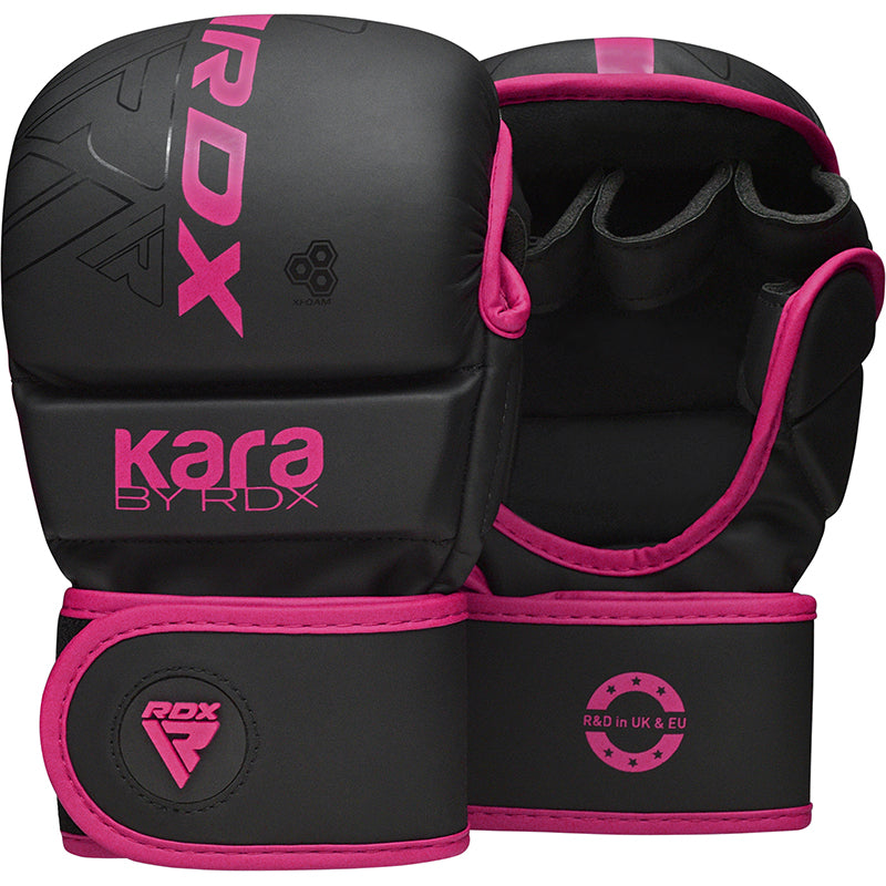 RDX Grappling Gloves Shooter F6 Mattsvart/Rosa