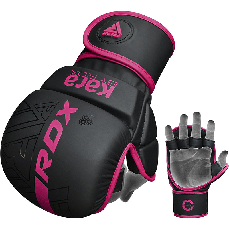 RDX Grappling Gloves Shooter F6 Mattsvart/Rosa