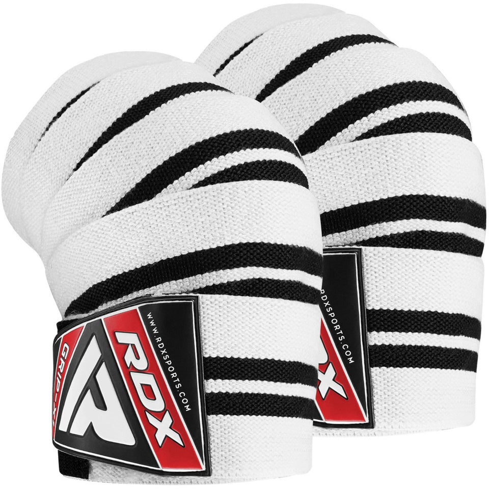 RDX Gym Knee Wraps - Vit/Svart